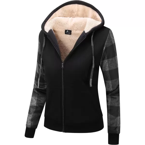 GEEK LIGHTING Hoodies for Women Sherpa Lined Winter Fleece Sweatshirt - Full Zip Up Thick