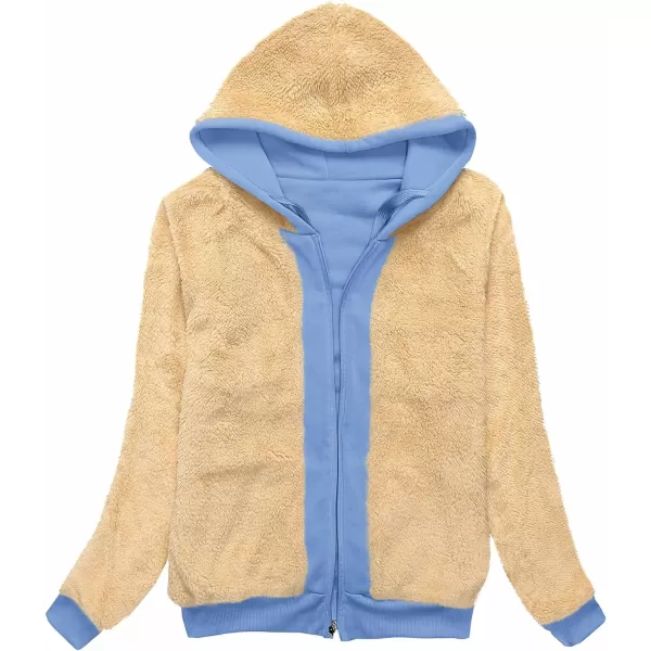 GEEK LIGHTING Hoodies for Women Sherpa Lined Winter Fleece Sweatshirt - Full Zip Up Thick)