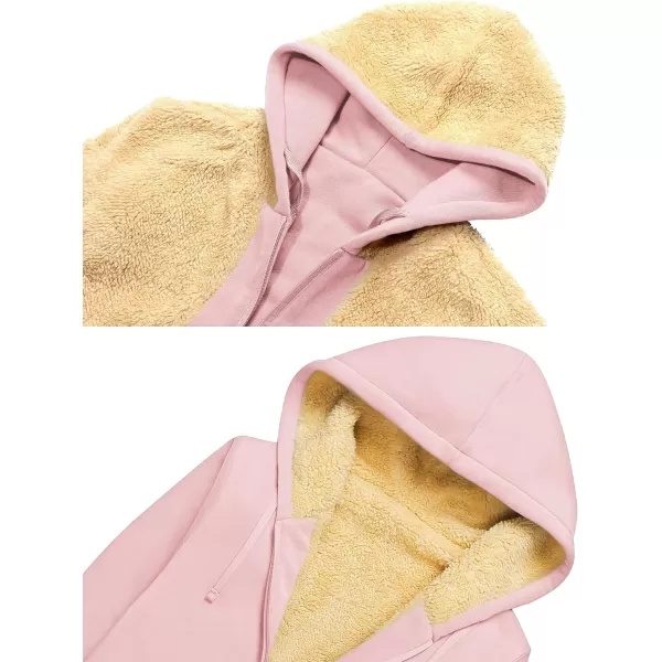 GEEK LIGHTING Hoodies for Women Sherpa Lined Winter Fleece Sweatshirt - Full Zip Up Thick)