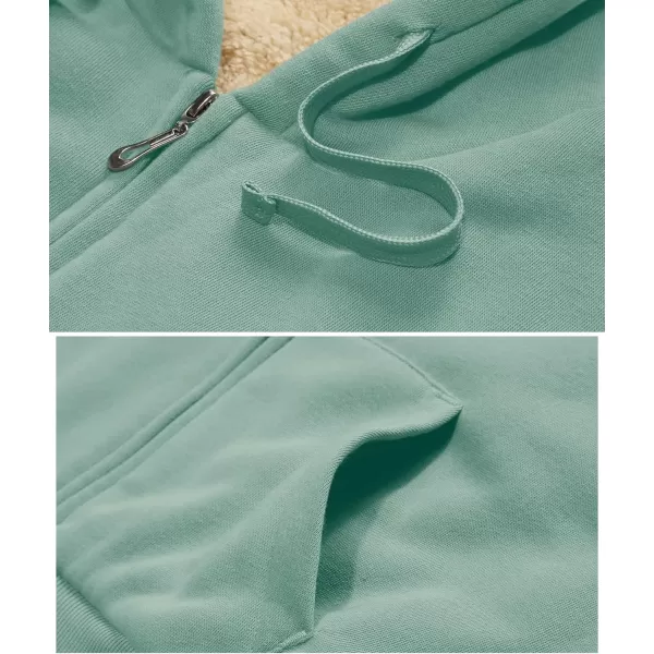 GEEK LIGHTING Hoodies for Women Sherpa Lined Winter Fleece Sweatshirt - Full Zip Up Thick)