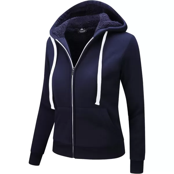 GEEK LIGHTING Hoodies for Women Sherpa Lined Winter Fleece Sweatshirt - Full Zip Up Thick