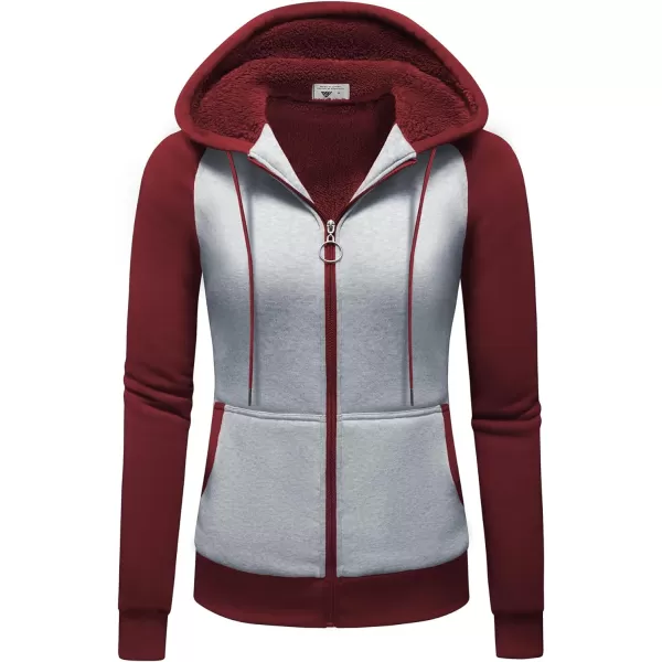 GEEK LIGHTING Hoodies for Women Sherpa Lined Winter Fleece Sweatshirt - Full Zip Up Thick