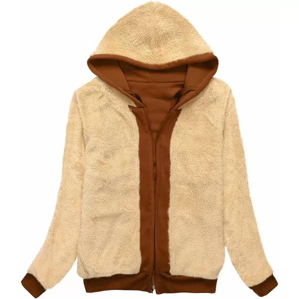 GEEK LIGHTING Hoodies for Women Sherpa Lined Winter Fleece Sweatshirt - Full Zip Up Thick)