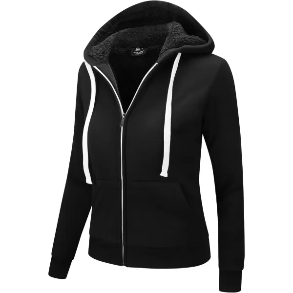 GEEK LIGHTING Hoodies for Women Sherpa Lined Winter Fleece Sweatshirt - Full Zip Up Thick
