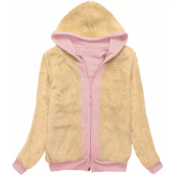 GEEK LIGHTING Hoodies for Women Sherpa Lined Winter Fleece Sweatshirt - Full Zip Up Thick)