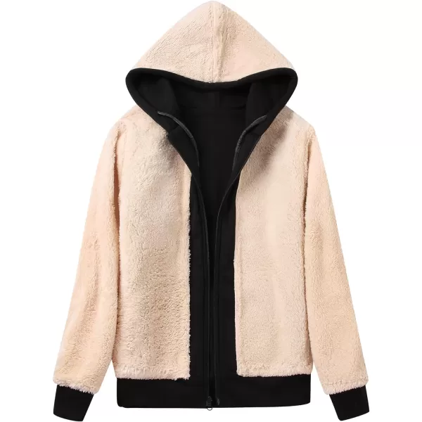 GEEK LIGHTING Hoodies for Women Sherpa Lined Winter Fleece Sweatshirt - Full Zip Up Thick