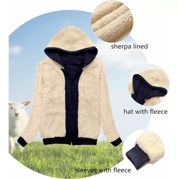 GEEK LIGHTING Hoodies for Women Sherpa Lined Winter Fleece Sweatshirt - Full Zip Up Thick)