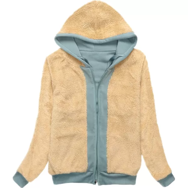 GEEK LIGHTING Hoodies for Women Sherpa Lined Winter Fleece Sweatshirt - Full Zip Up Thick)