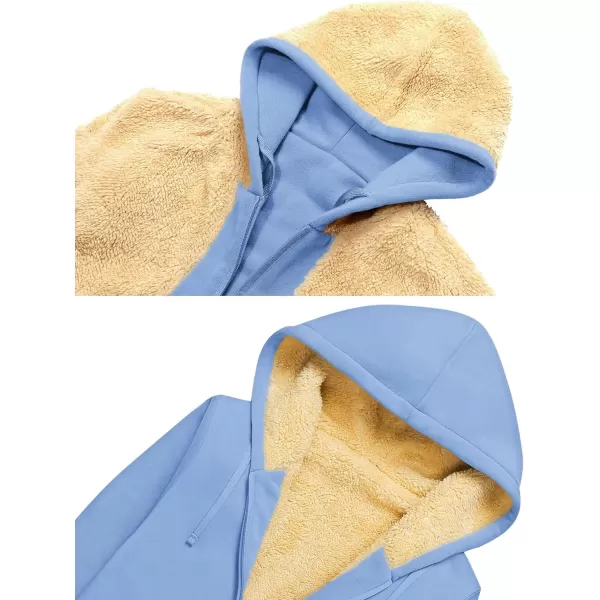 GEEK LIGHTING Hoodies for Women Sherpa Lined Winter Fleece Sweatshirt - Full Zip Up Thick)