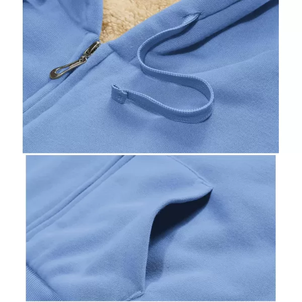 GEEK LIGHTING Hoodies for Women Sherpa Lined Winter Fleece Sweatshirt - Full Zip Up Thick)