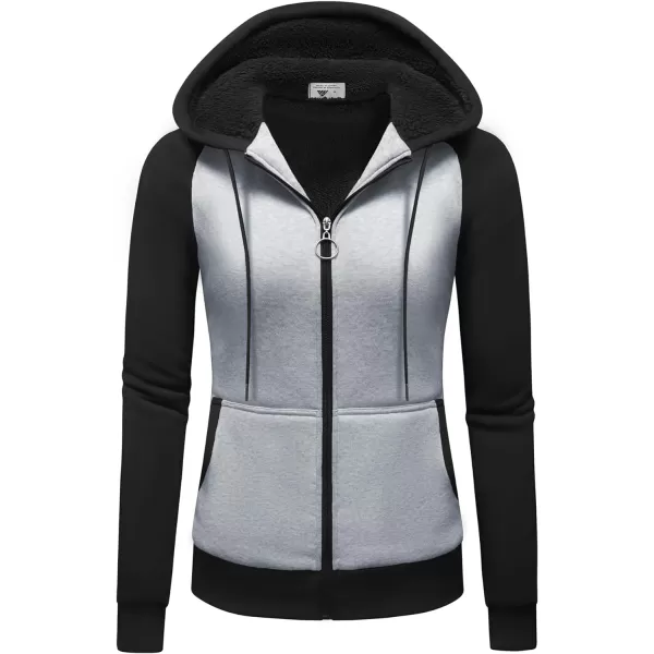 GEEK LIGHTING Hoodies for Women Sherpa Lined Winter Fleece Sweatshirt - Full Zip Up Thick