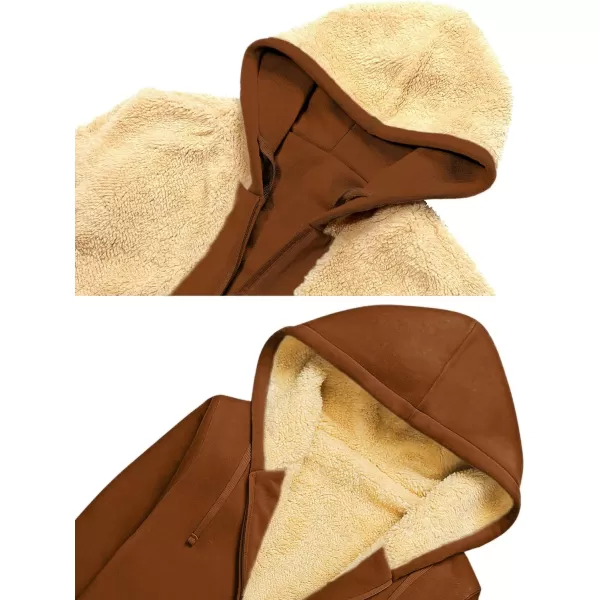 GEEK LIGHTING Hoodies for Women Sherpa Lined Winter Fleece Sweatshirt - Full Zip Up Thick)