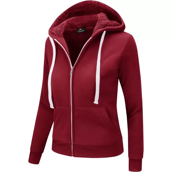 GEEK LIGHTING Hoodies for Women Sherpa Lined Winter Fleece Sweatshirt - Full Zip Up Thick