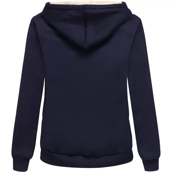 GEEK LIGHTING Hoodies for Women Sherpa Lined Winter Fleece Sweatshirt - Full Zip Up Thick)