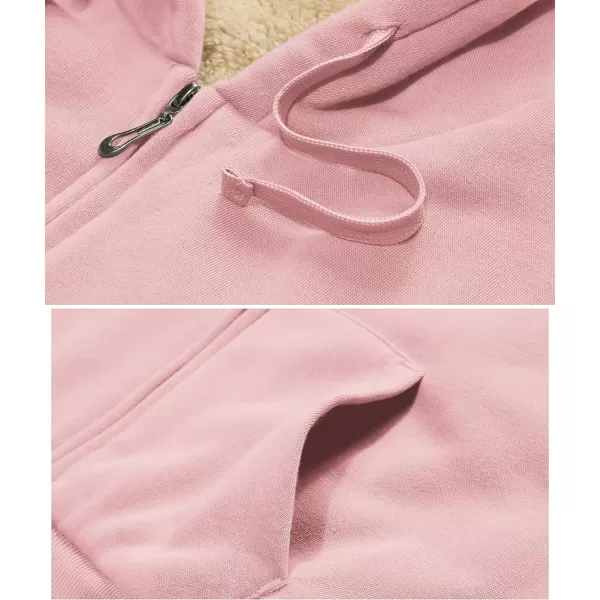 GEEK LIGHTING Hoodies for Women Sherpa Lined Winter Fleece Sweatshirt - Full Zip Up Thick)