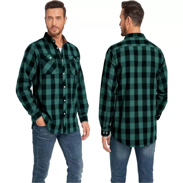 GEEK LIGHTING Men's Flannel Shirt Plaid Hoodie Long Sleeve Fall Casual Button Down Shirts Jacket