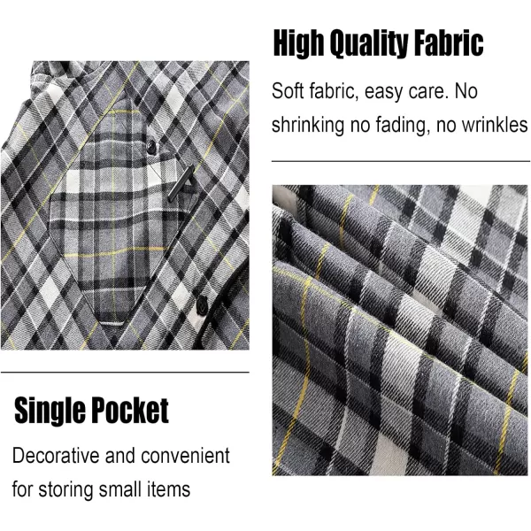 GEEK LIGHTING Men's Flannel Shirt Plaid Hoodie Long Sleeve Fall Casual Button Down Shirts Jacket