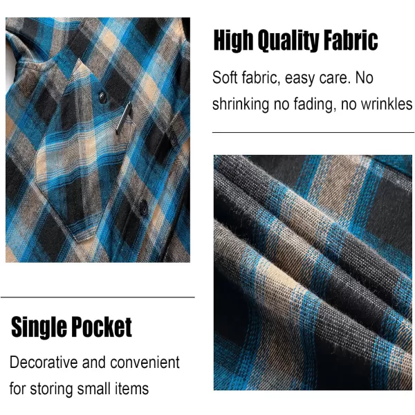 GEEK LIGHTING Men's Flannel Shirt Plaid Hoodie Long Sleeve Fall Casual Button Down Shirts Jacket