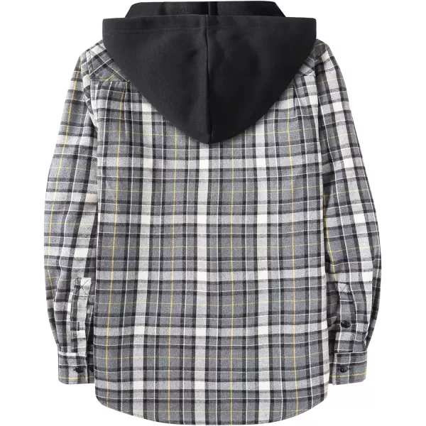 GEEK LIGHTING Men's Flannel Shirt Plaid Hoodie Long Sleeve Fall Casual Button Down Shirts Jacket