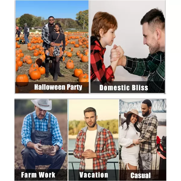 GEEK LIGHTING Men's Flannel Shirt Plaid Hoodie Long Sleeve Fall Casual Button Down Shirts Jacket