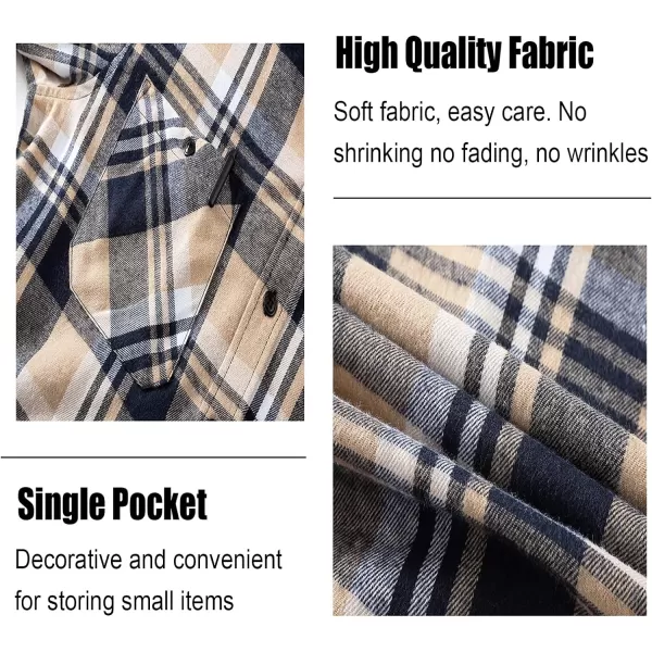 GEEK LIGHTING Men's Flannel Shirt Plaid Hoodie Long Sleeve Fall Casual Button Down Shirts Jacket