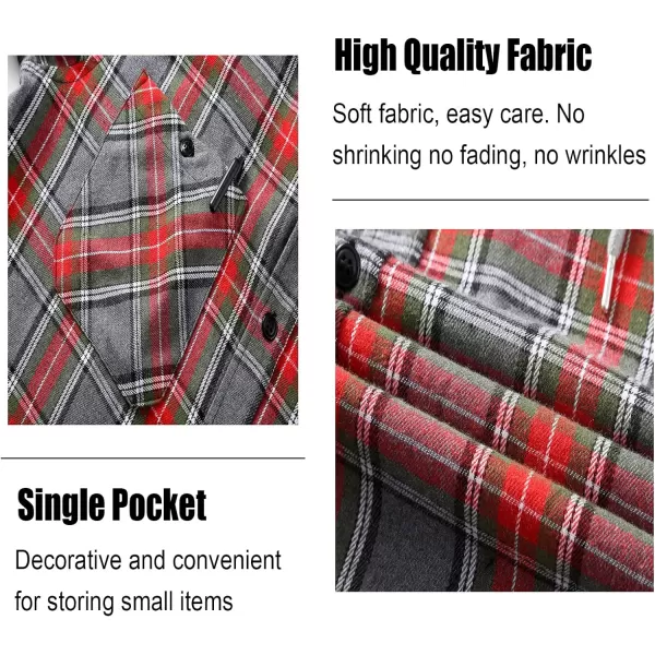GEEK LIGHTING Men's Flannel Shirt Plaid Hoodie Long Sleeve Fall Casual Button Down Shirts Jacket