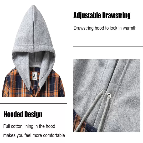 GEEK LIGHTING Men's Flannel Shirt Plaid Hoodie Long Sleeve Fall Casual Button Down Shirts Jacket
