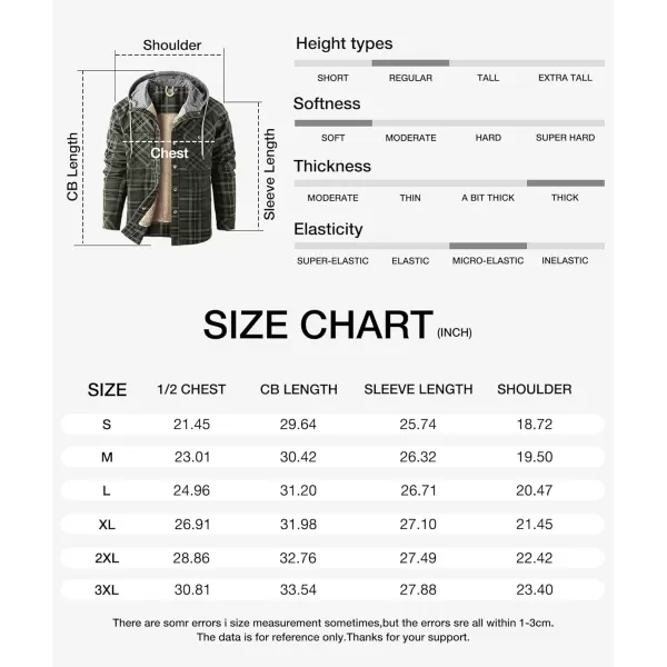 GEEK LIGHTING Men's Flannel Shirts Jacket Sherpa Lined Fleece Plaid Hoodie Long Sleeve Winter Warm Coat