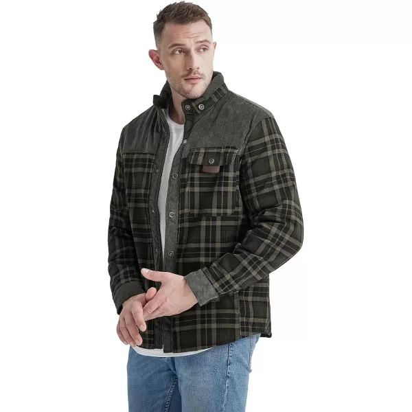 GEEK LIGHTING Men's Flannel Shirts Jacket Sherpa Lined Fleece Plaid Hoodie Long Sleeve Winter Warm Coat