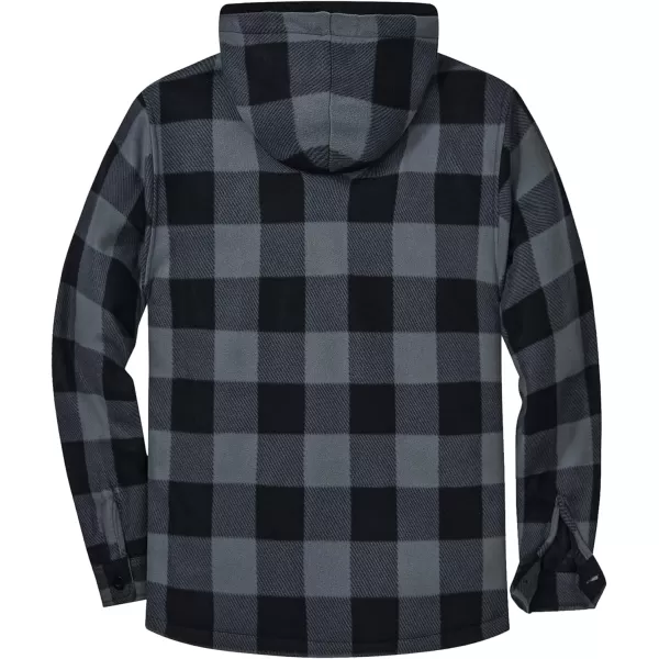 GEEK LIGHTING Men's Flannel Shirts Jacket Sherpa Lined Fleece Plaid Hoodie Long Sleeve Winter Warm Coat