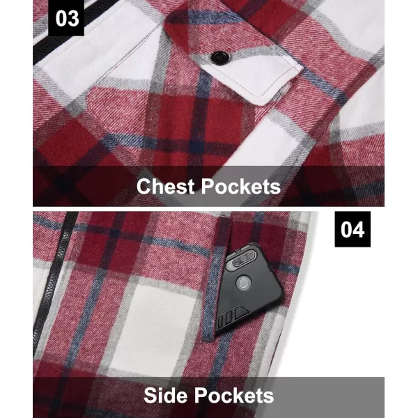 GEEK LIGHTING Men's Flannel Shirts Jacket Sherpa Lined Fleece Plaid Hoodie Long Sleeve Winter Warm Coat