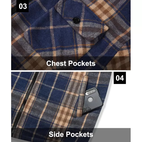 GEEK LIGHTING Men's Flannel Shirts Jacket Sherpa Lined Fleece Plaid Hoodie Long Sleeve Winter Warm Coat