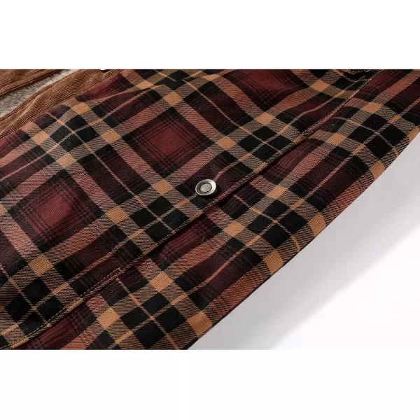 GEEK LIGHTING Men's Flannel Shirts Jacket Sherpa Lined Fleece Plaid Hoodie Long Sleeve Winter Warm Coat