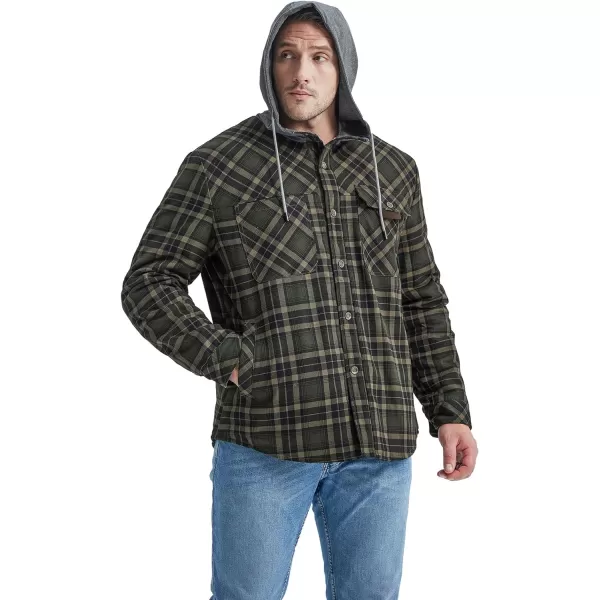 GEEK LIGHTING Men's Flannel Shirts Jacket Sherpa Lined Fleece Plaid Hoodie Long Sleeve Winter Warm Coat