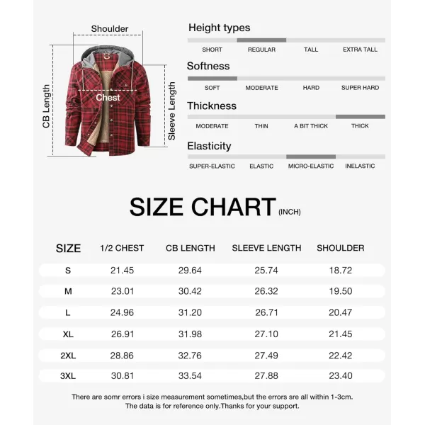 GEEK LIGHTING Men's Flannel Shirts Jacket Sherpa Lined Fleece Plaid Hoodie Long Sleeve Winter Warm Coat
