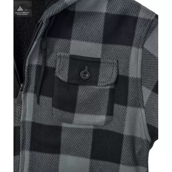 GEEK LIGHTING Men's Flannel Shirts Jacket Sherpa Lined Fleece Plaid Hoodie Long Sleeve Winter Warm Coat