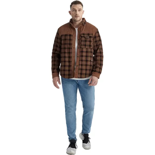 GEEK LIGHTING Men's Flannel Shirts Jacket Sherpa Lined Fleece Plaid Hoodie Long Sleeve Winter Warm Coat