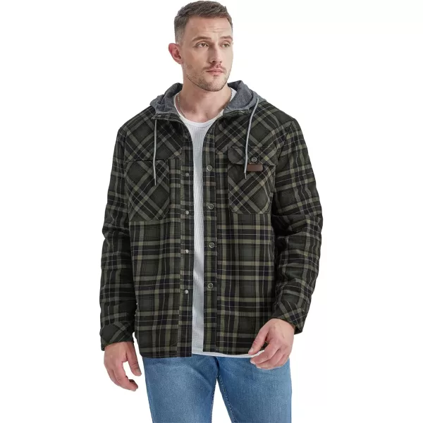 GEEK LIGHTING Men's Flannel Shirts Jacket Sherpa Lined Fleece Plaid Hoodie Long Sleeve Winter Warm Coat