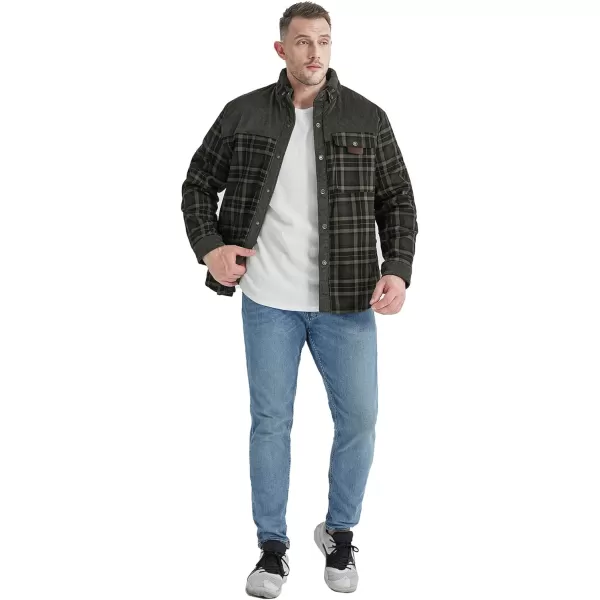 GEEK LIGHTING Men's Flannel Shirts Jacket Sherpa Lined Fleece Plaid Hoodie Long Sleeve Winter Warm Coat