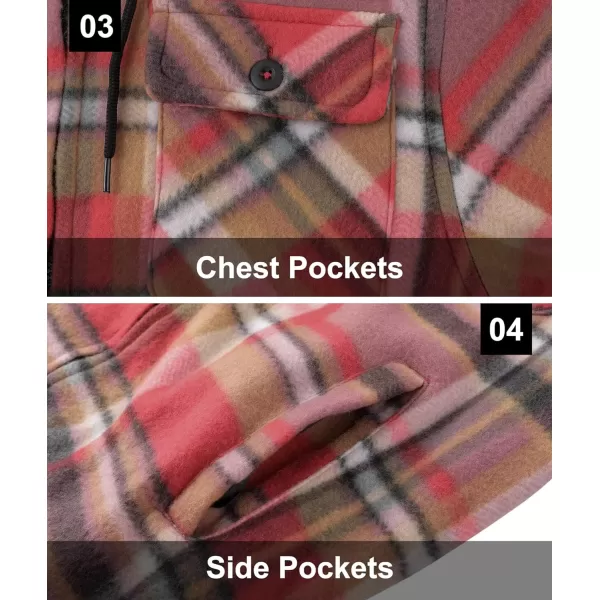 GEEK LIGHTING Men's Flannel Shirts Jacket Sherpa Lined Fleece Plaid Hoodie Long Sleeve Winter Warm Coat