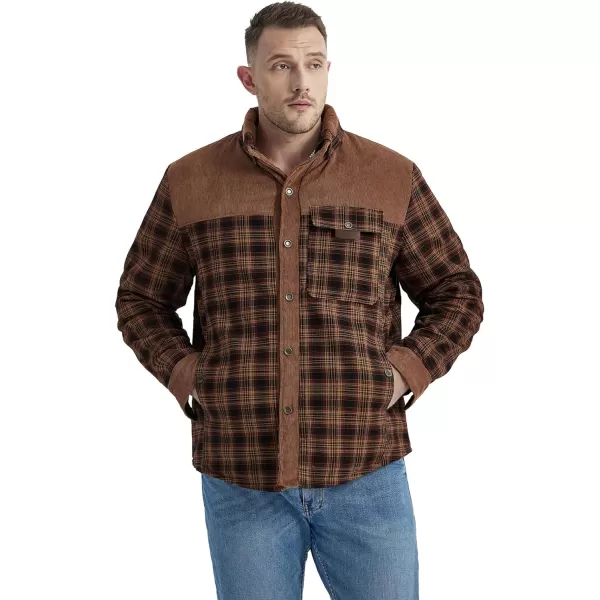 GEEK LIGHTING Men's Flannel Shirts Jacket Sherpa Lined Fleece Plaid Hoodie Long Sleeve Winter Warm Coat