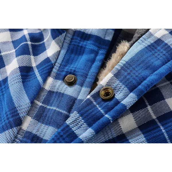 GEEK LIGHTING Men's Flannel Shirts Jacket Sherpa Lined Fleece Plaid Hoodie Long Sleeve Winter Warm Coat
