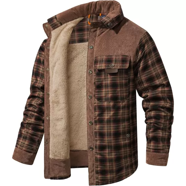 GEEK LIGHTING Men's Flannel Shirts Jacket Sherpa Lined Fleece Plaid Hoodie Long Sleeve Winter Warm Coat