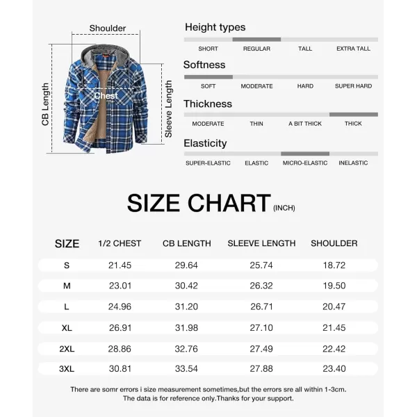 GEEK LIGHTING Men's Flannel Shirts Jacket Sherpa Lined Fleece Plaid Hoodie Long Sleeve Winter Warm Coat
