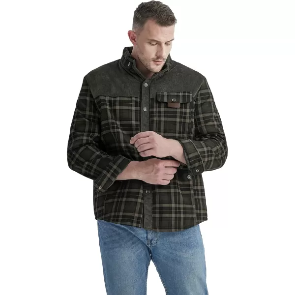 GEEK LIGHTING Men's Flannel Shirts Jacket Sherpa Lined Fleece Plaid Hoodie Long Sleeve Winter Warm Coat