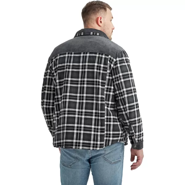 GEEK LIGHTING Men's Flannel Shirts Jacket Sherpa Lined Fleece Plaid Hoodie Long Sleeve Winter Warm Coat