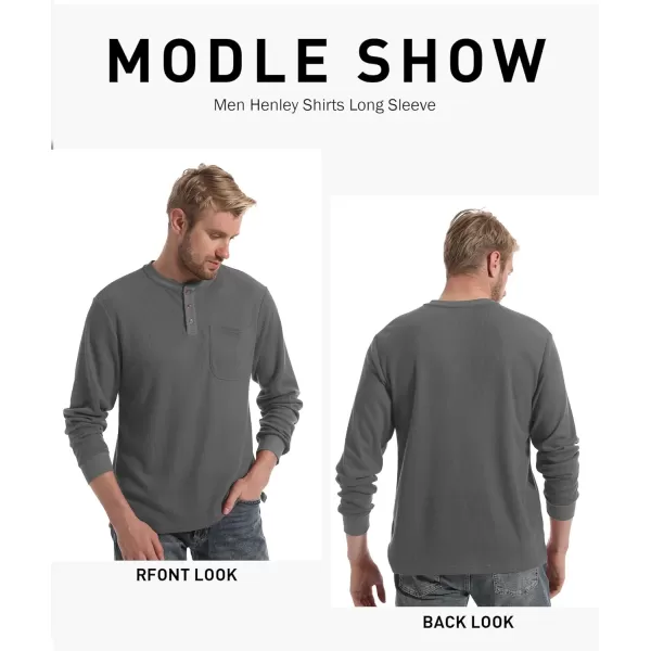 GEEK LIGHTING Men's Long Sleeve Henley Shirt Casual Button Basic T Shirts Regular Fit Neck Tee