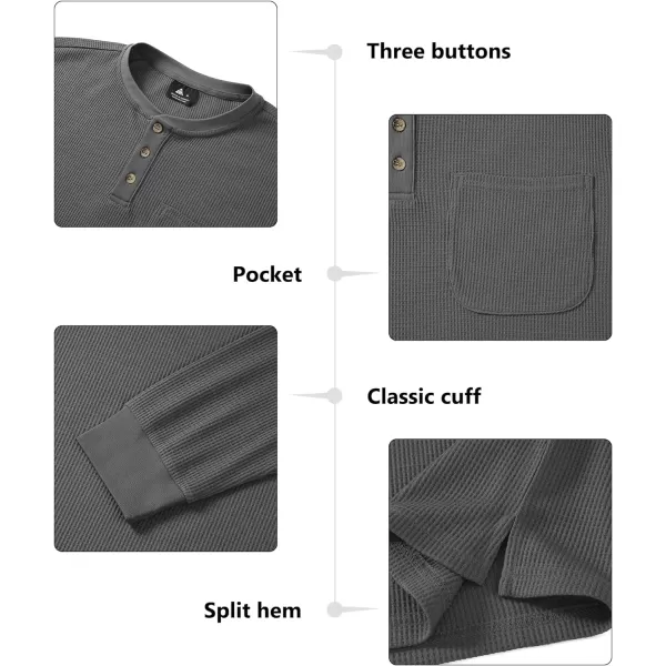 GEEK LIGHTING Men's Long Sleeve Henley Shirt Casual Button Basic T Shirts Regular Fit Neck Tee