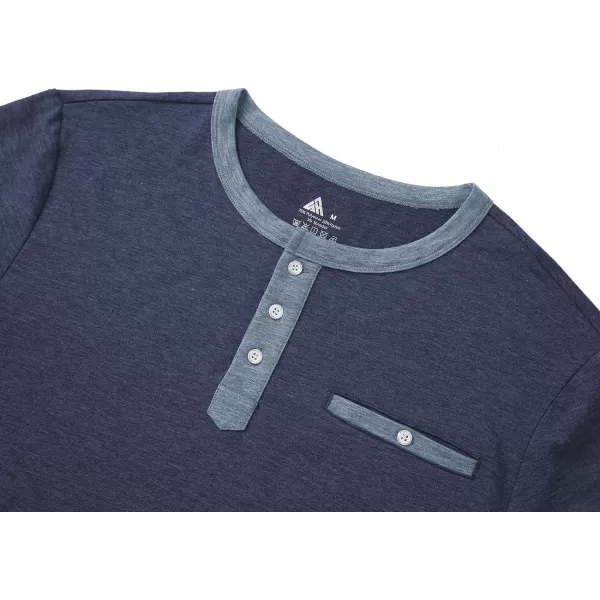 GEEK LIGHTING Men's Long Sleeve Henley Shirt Casual Button Basic T Shirts Regular Fit Neck Tee