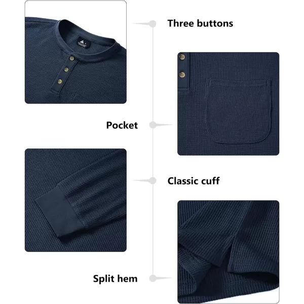 GEEK LIGHTING Men's Long Sleeve Henley Shirt Casual Button Basic T Shirts Regular Fit Neck Tee